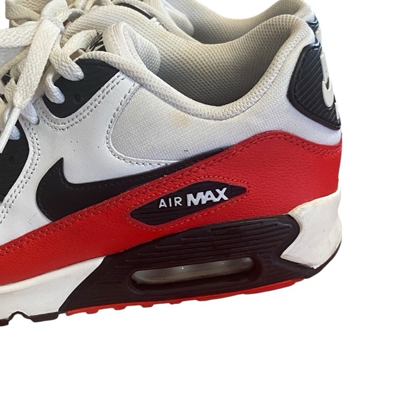 Nike Air Max 90 (GS) White Red Black Youth Sneakers 7Y Women’s 8.5-9 - Picture 4 of 11